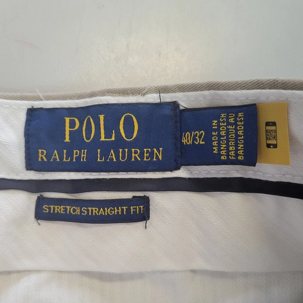Polo Ralph Lauren Stretch Straight Fit Chino Pants‎ Khaki Men Size 40x32